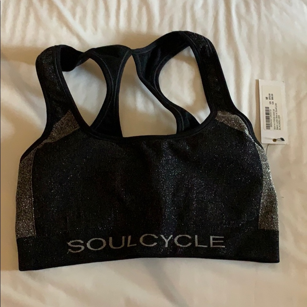 Soul cycle sports bra black and silver never worn